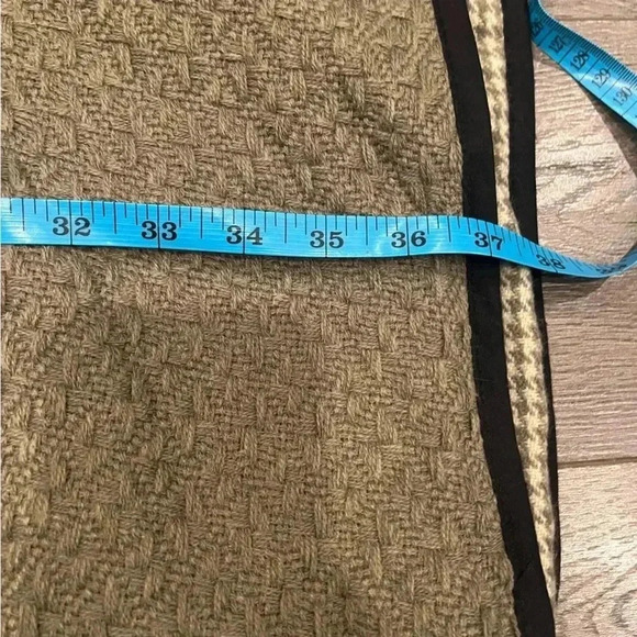 [OS]Free People Swept Away Houndstooth Ruana Poncho Cape  Brown Tan - Picture 6 of 9